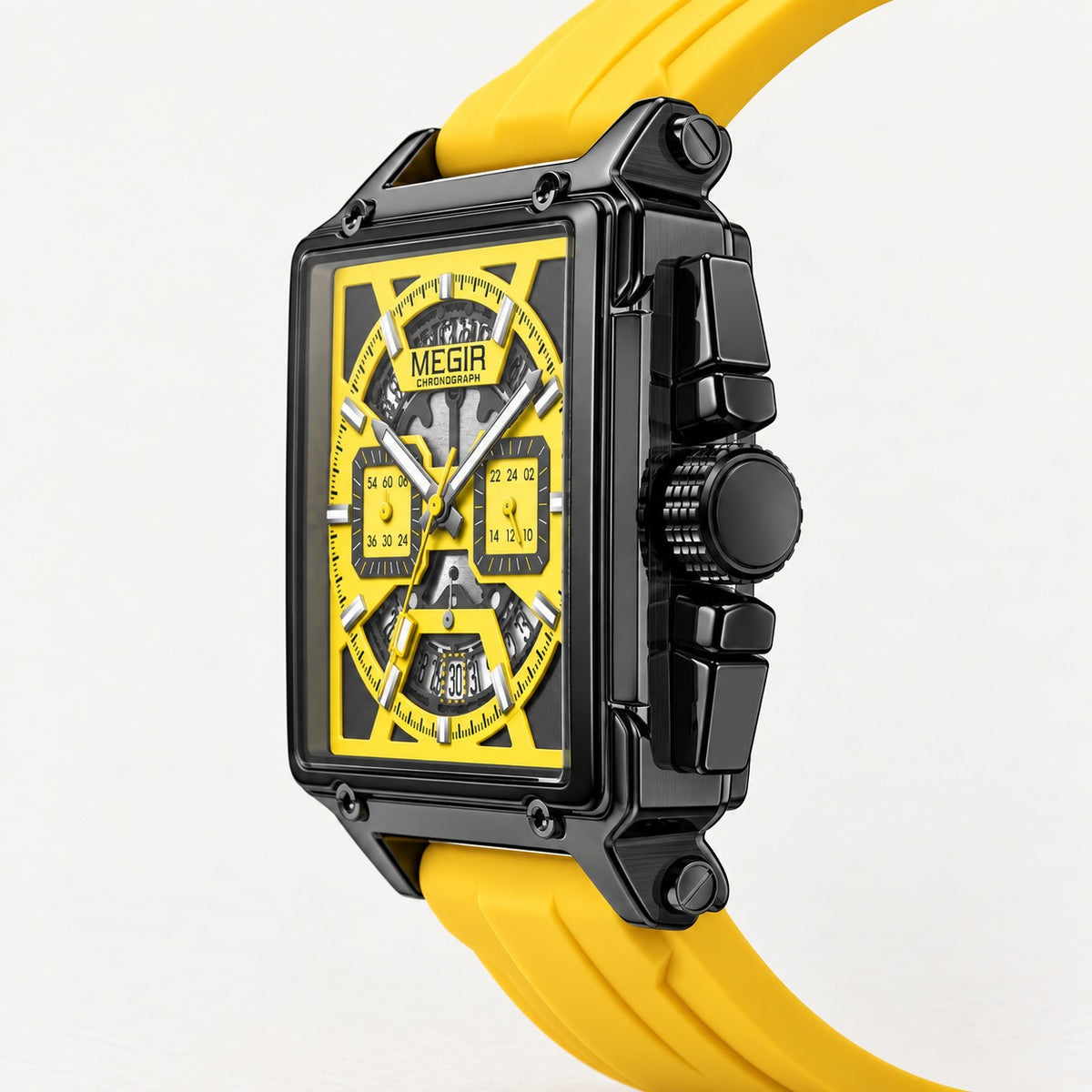 MEGIR Quadra Chrono Sport · Amarelo Neon · lateral #Cor_Amarelo Neon