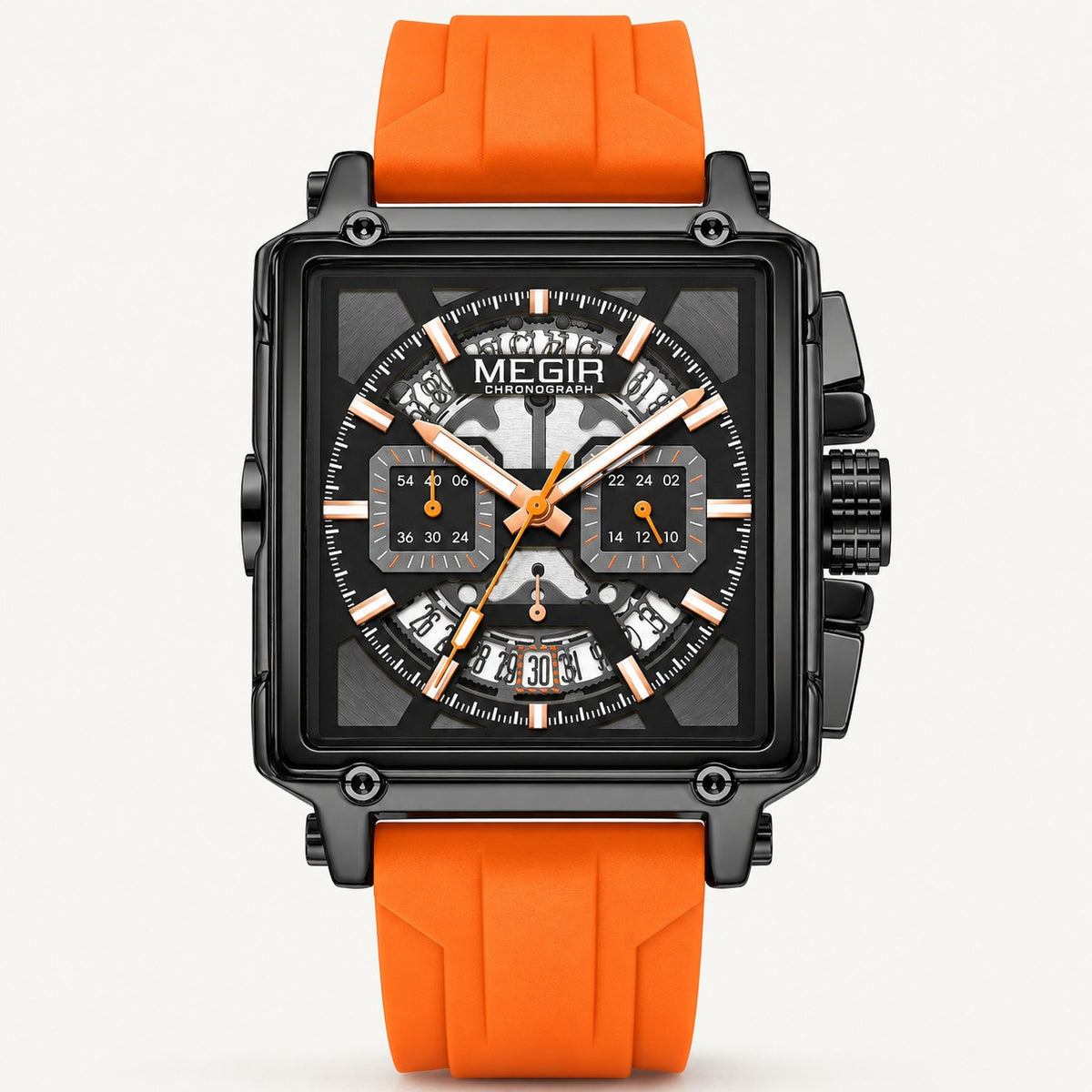 MEGIR Quadra Chrono Sport · Laranja Vulcão · frente #Cor_Laranja Vulcão