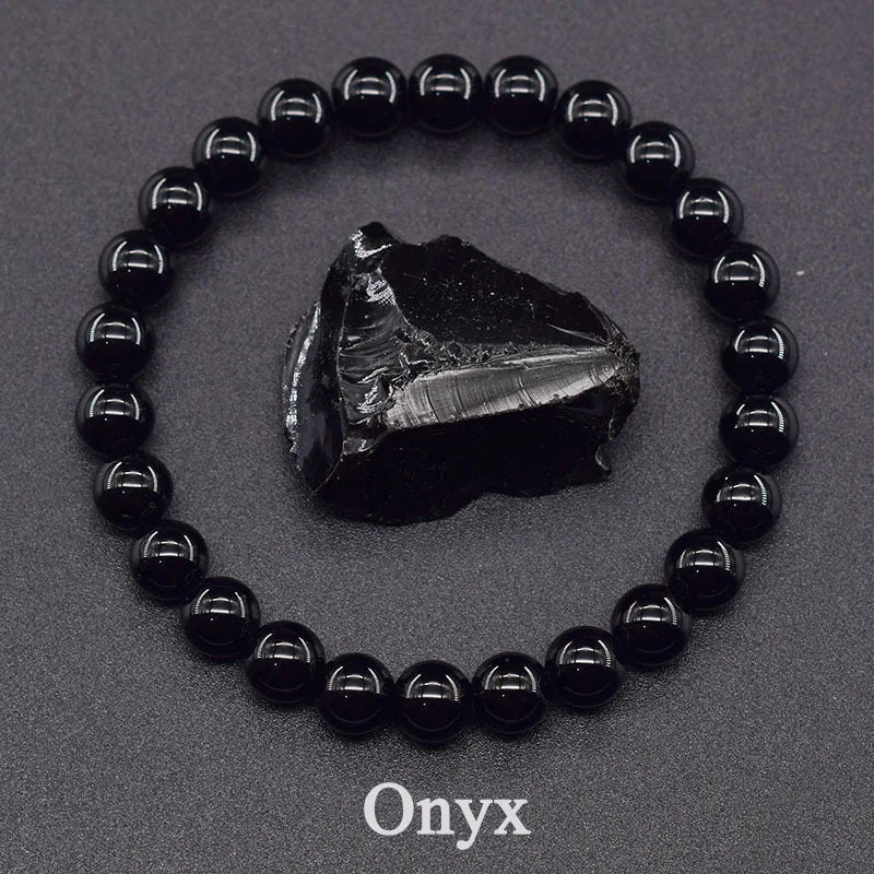 Pulseira de Pedras Naturais · Ônix