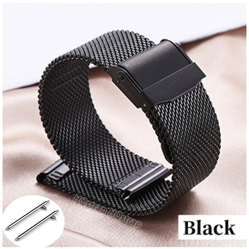 Pulseira Milanesa de Aço · Preto Carbono