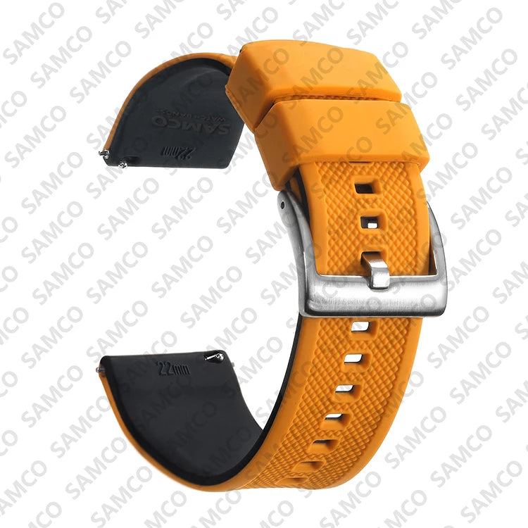 Pulseira de Silicone Sport · Laranja & Preto