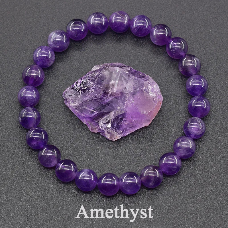 Pulseira de Pedras Naturais · Ametista