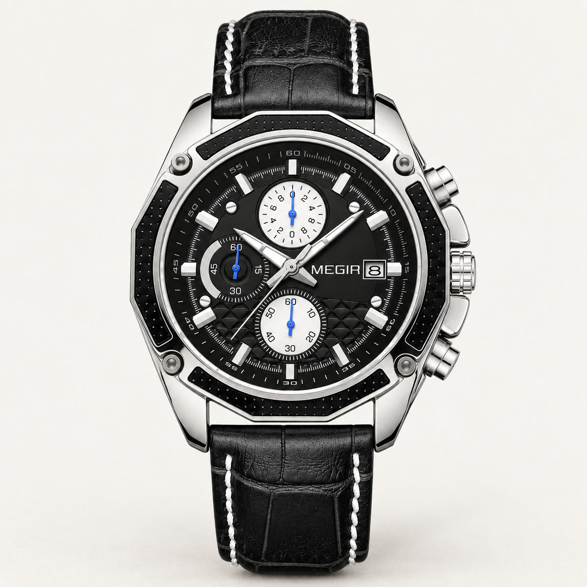MEGIR Outpost Leather · Preto Carbono · frente