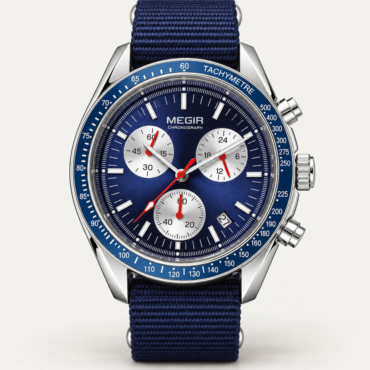 MEGIR Trek Chrono Canvas · Azul Noite · frente