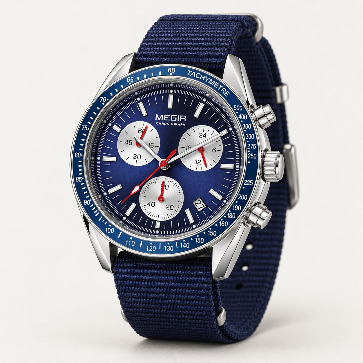 MEGIR Trek Chrono Canvas · Azul Noite · 3/4