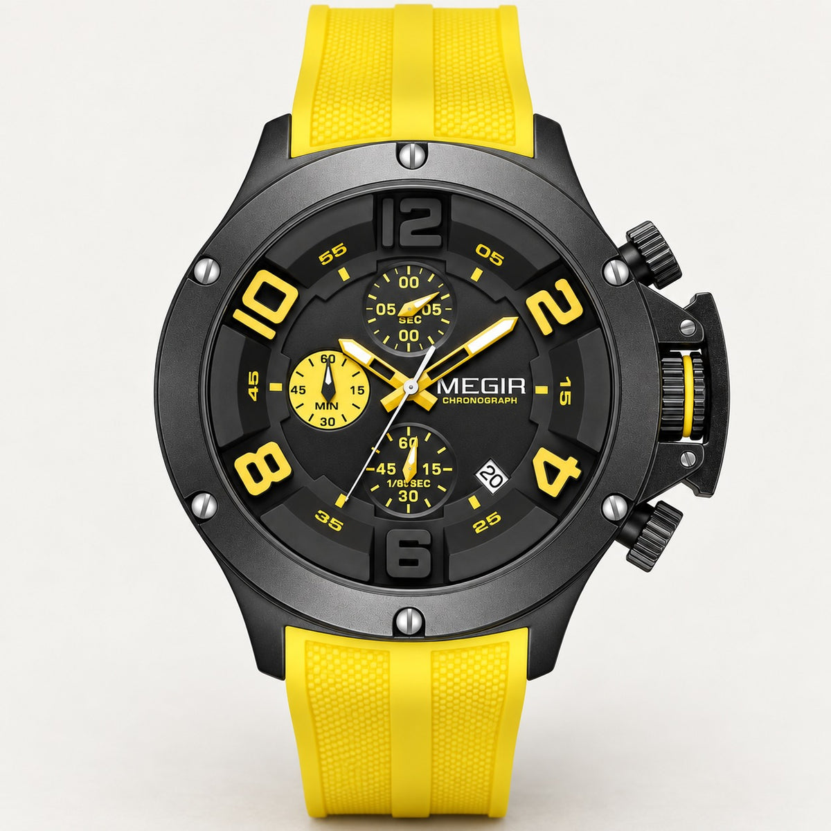 MEGIR Recon Chrono 47 · Preto & Amarelo · frente