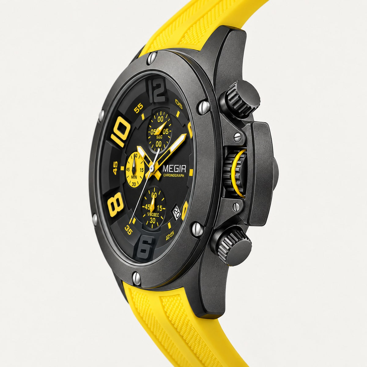 MEGIR Recon Chrono 47 · Preto & Amarelo · lateral