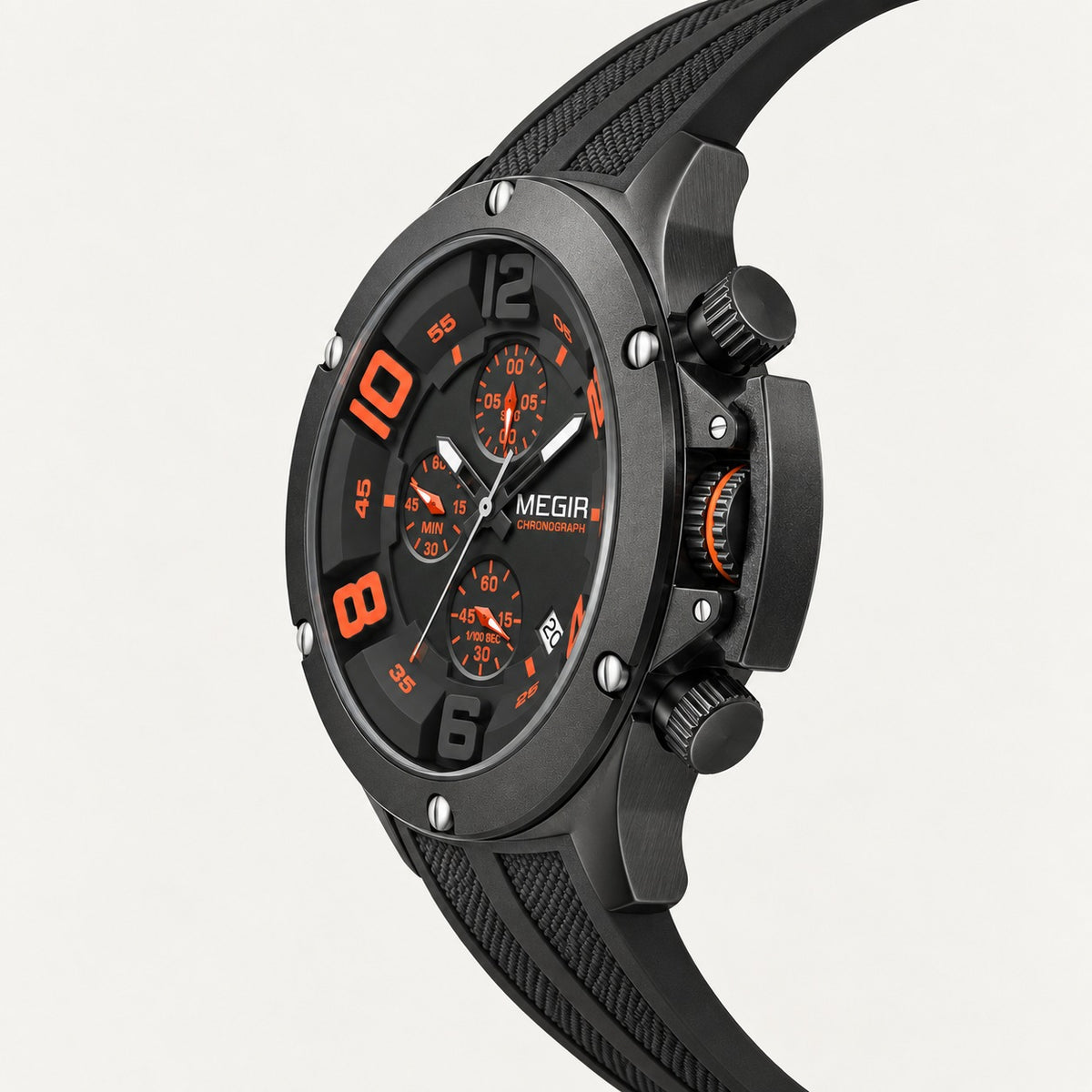 MEGIR Recon Chrono 47 · Preto Carbono · lateral