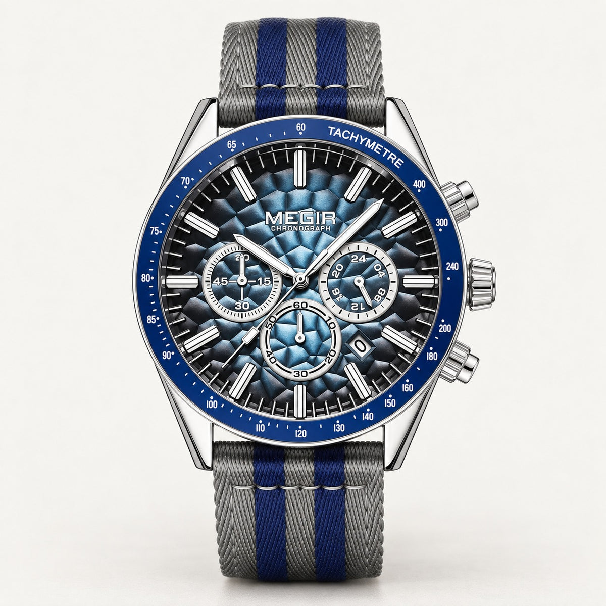 MEGIR Trek Chrono 24H · Prata Polido · frente