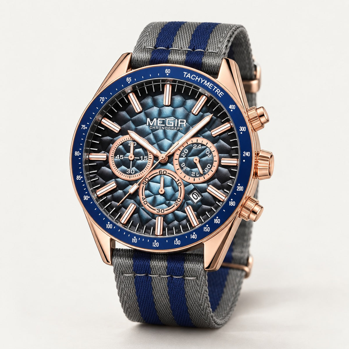 MEGIR Trek Chrono 24H · Rosé Gold · 3/4