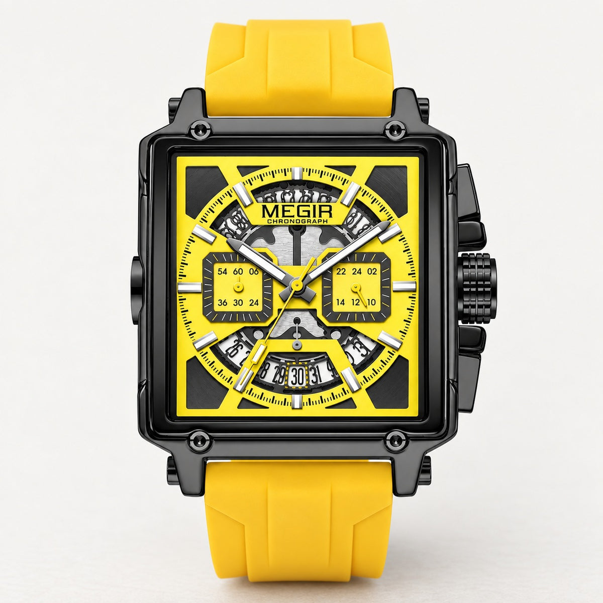 MEGIR Quadra Chrono Sport · Amarelo Neon · frente #Cor_Amarelo Neon