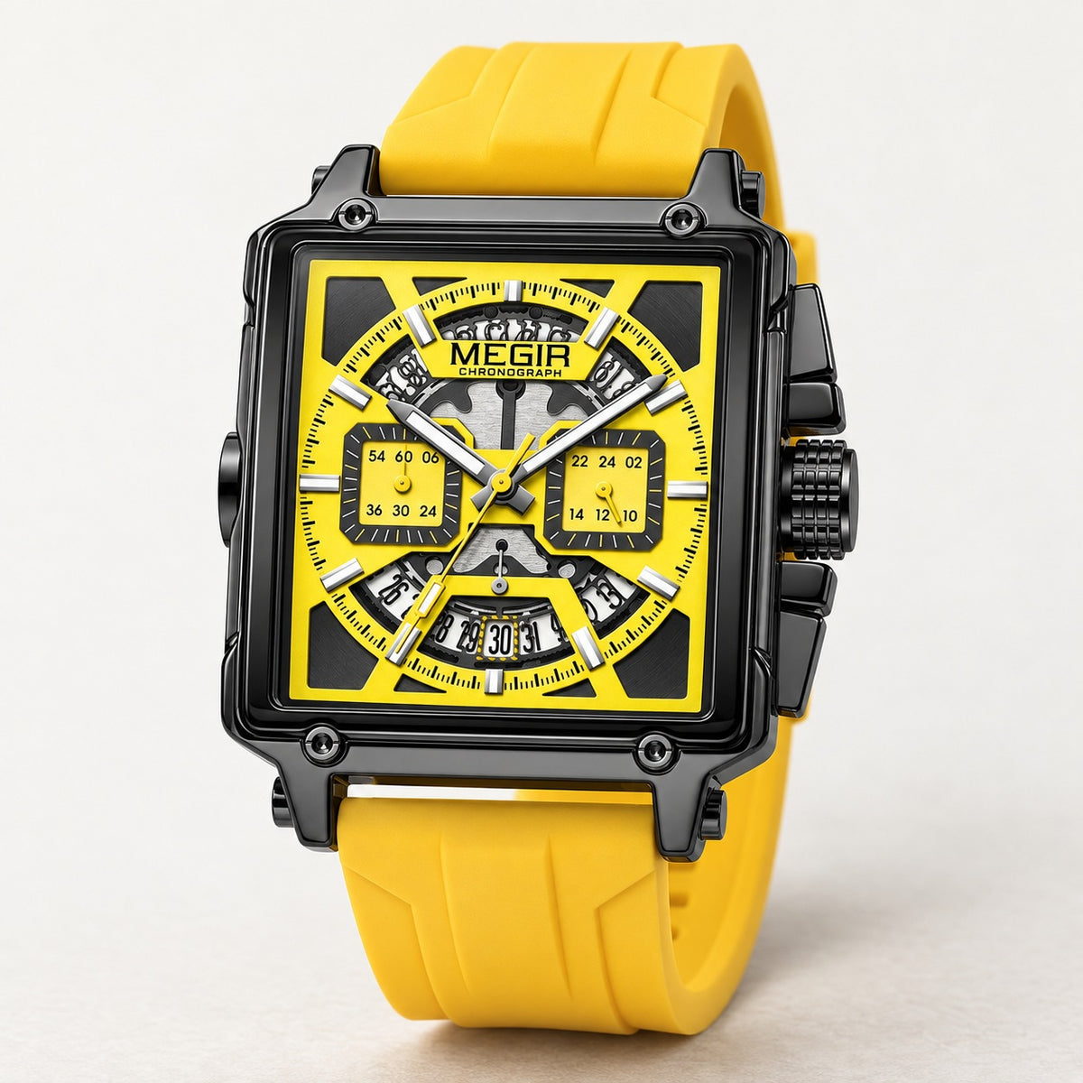 MEGIR Quadra Chrono Sport · Amarelo Neon · 3/4 #Cor_Amarelo Neon