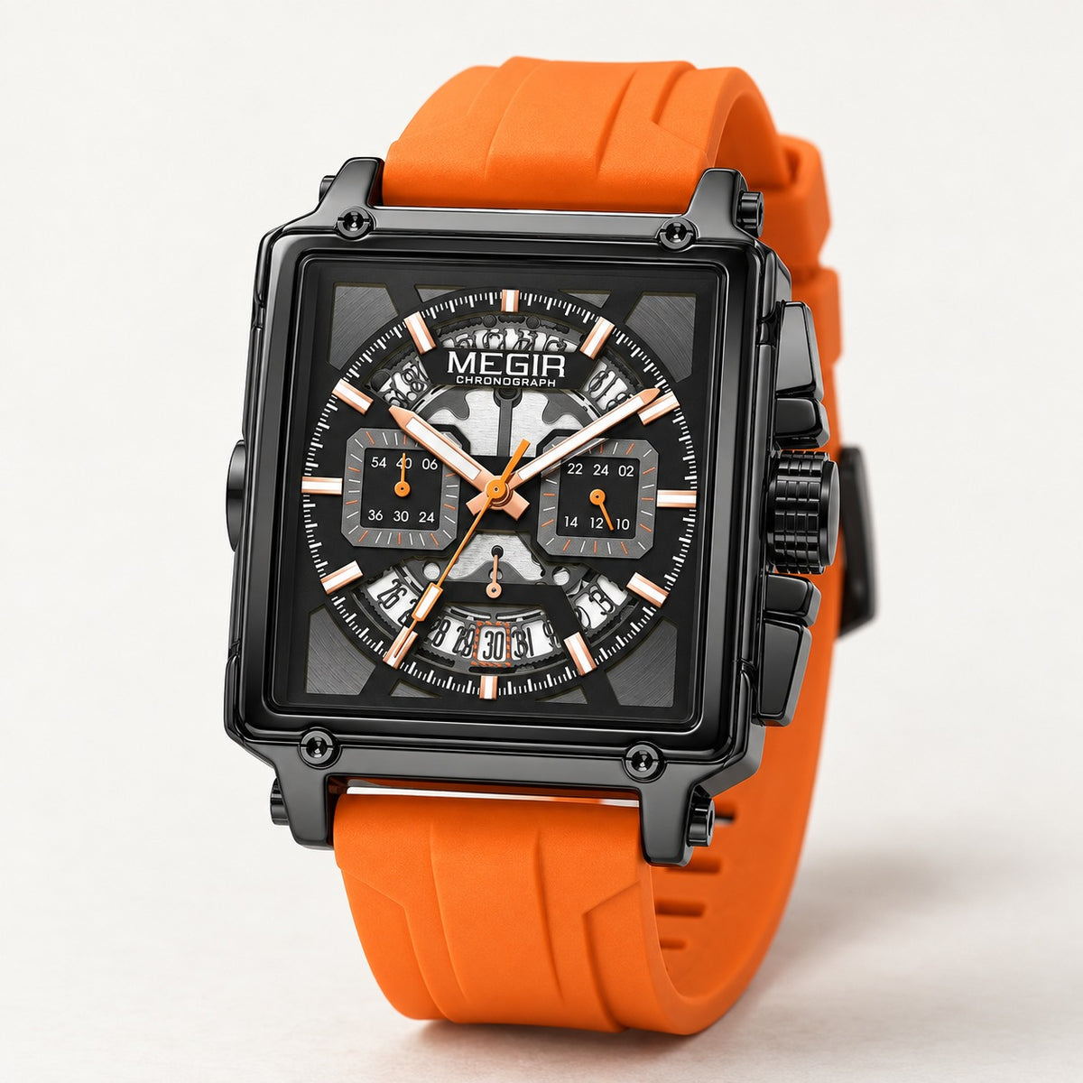 MEGIR Quadra Chrono Sport · Laranja Vulcão · 3/4 #Cor_Laranja Vulcão