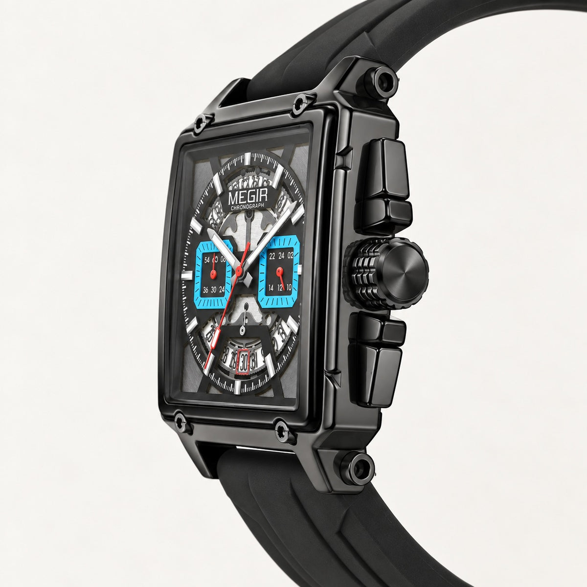 MEGIR Quadra Chrono Sport · Preto Carbono · lateral #Cor_Preto Carbono