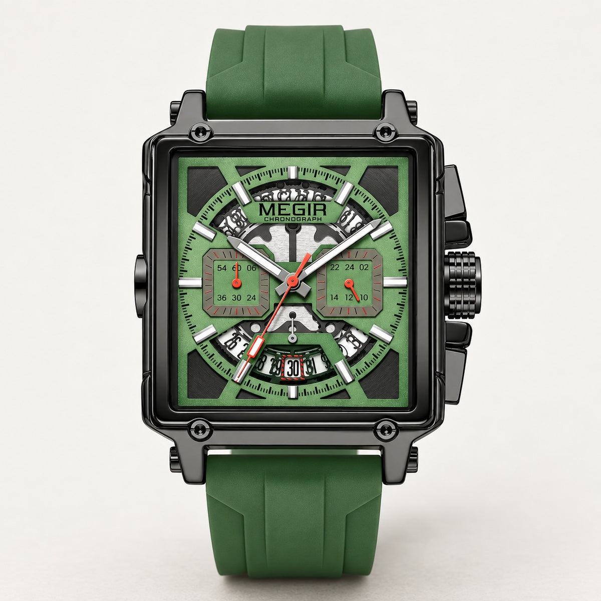 MEGIR Quadra Chrono Sport · Verde Floresta · frente #Cor_Verde Floresta
