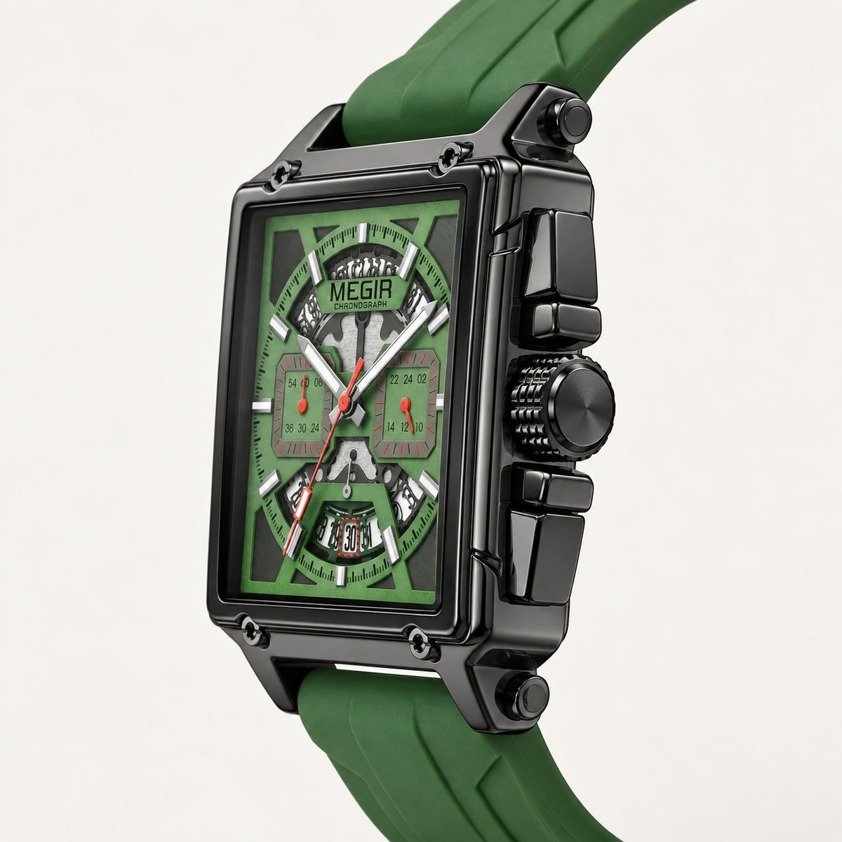 MEGIR Quadra Chrono Sport · Verde Floresta · lateral #Cor_Verde Floresta