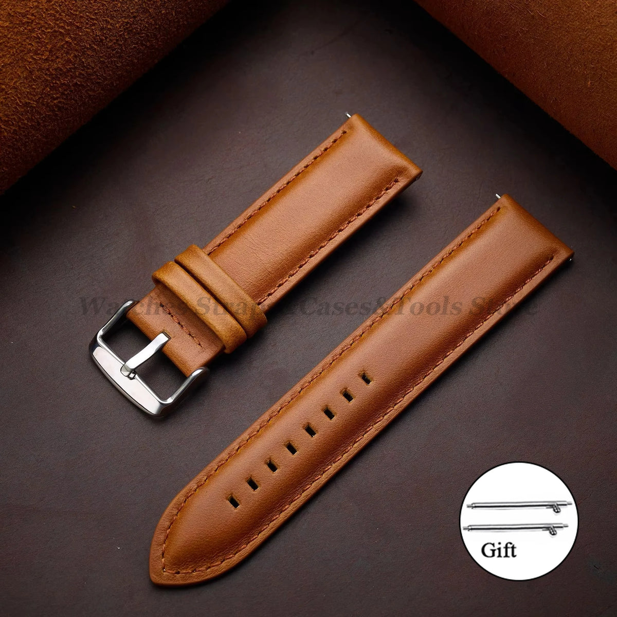 Pulseira de Couro Legítimo Heritage · Caramelo