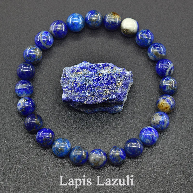 Pulseira de Pedras Naturais · Lápis-Lazúli