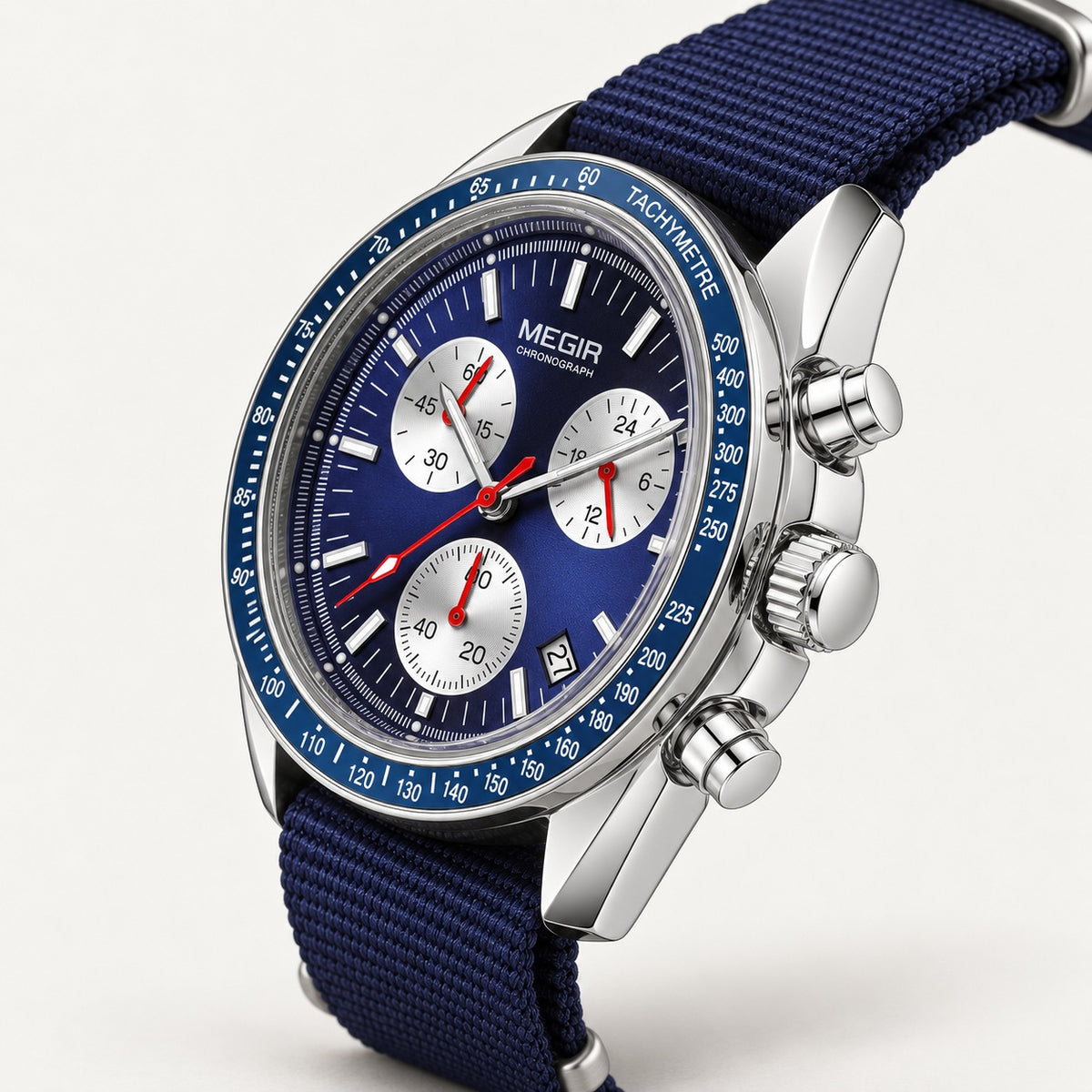 MEGIR Trek Chrono Canvas · Azul Noite · lateral
