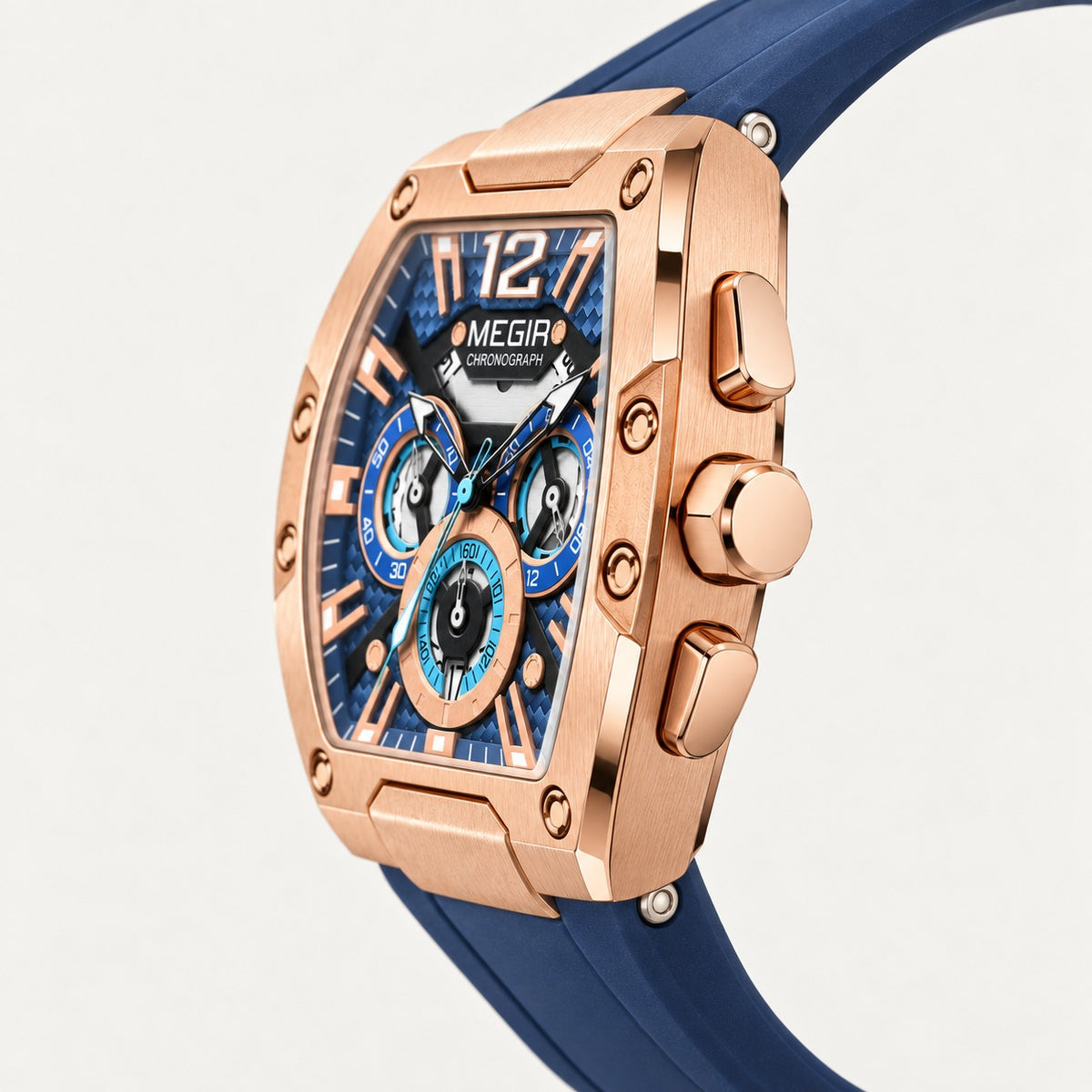 MEGIR Recon Chrono 24H · Rosé & Azul · lateral