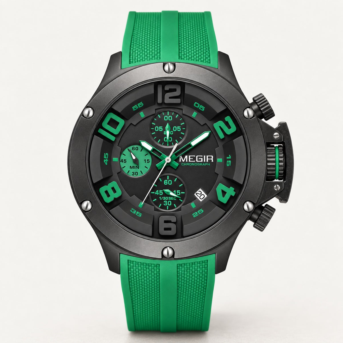 MEGIR Recon Chrono 47 · Preto & Verde · frente
