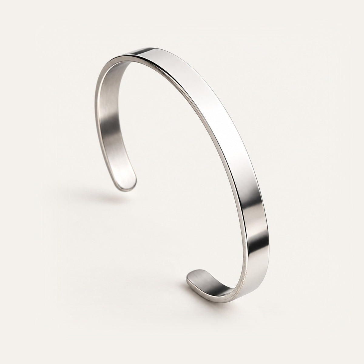 Bracelete Masculino Aço Polido 6 mm · estúdio