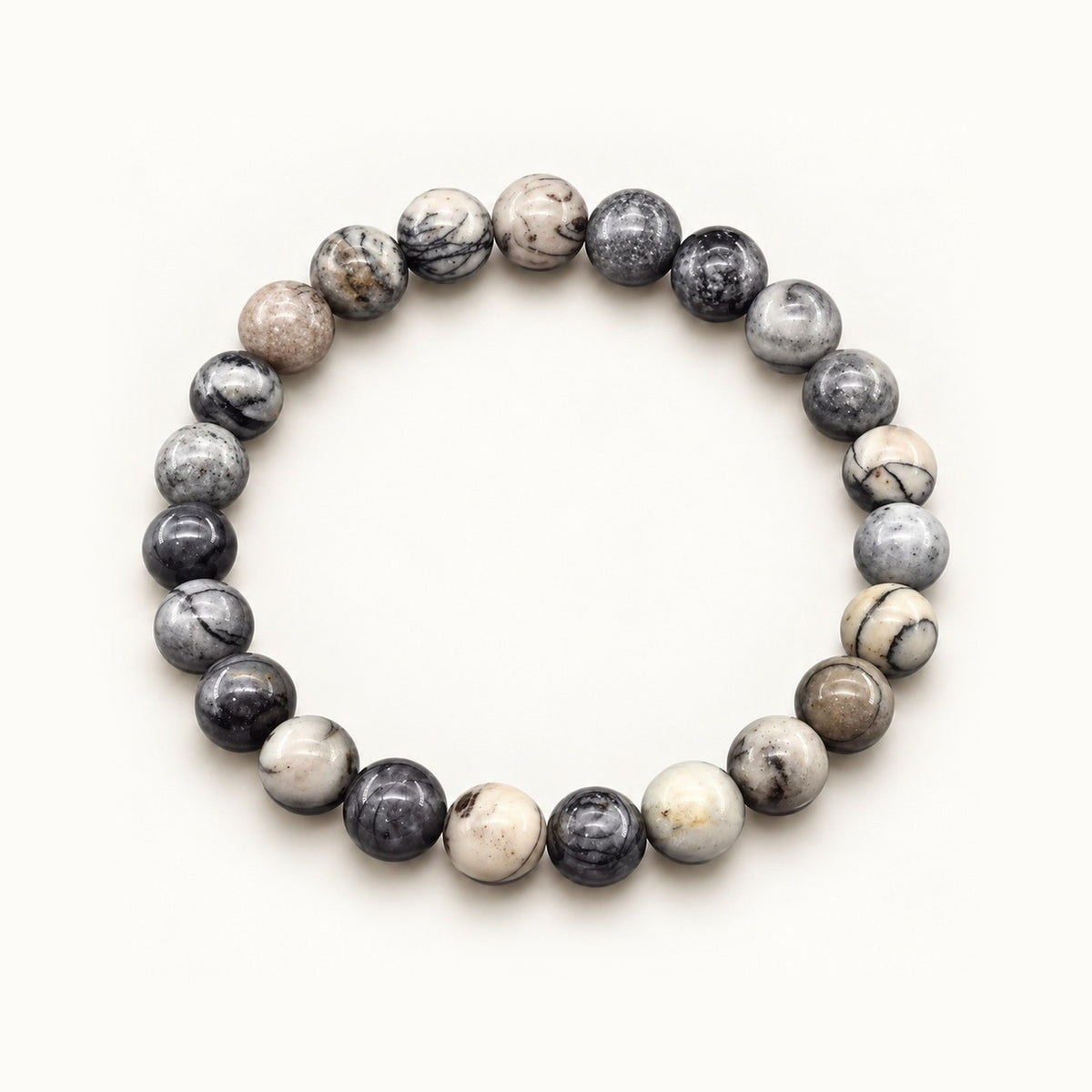 Pulseira de Pedras Naturais · Jaspe Picasso