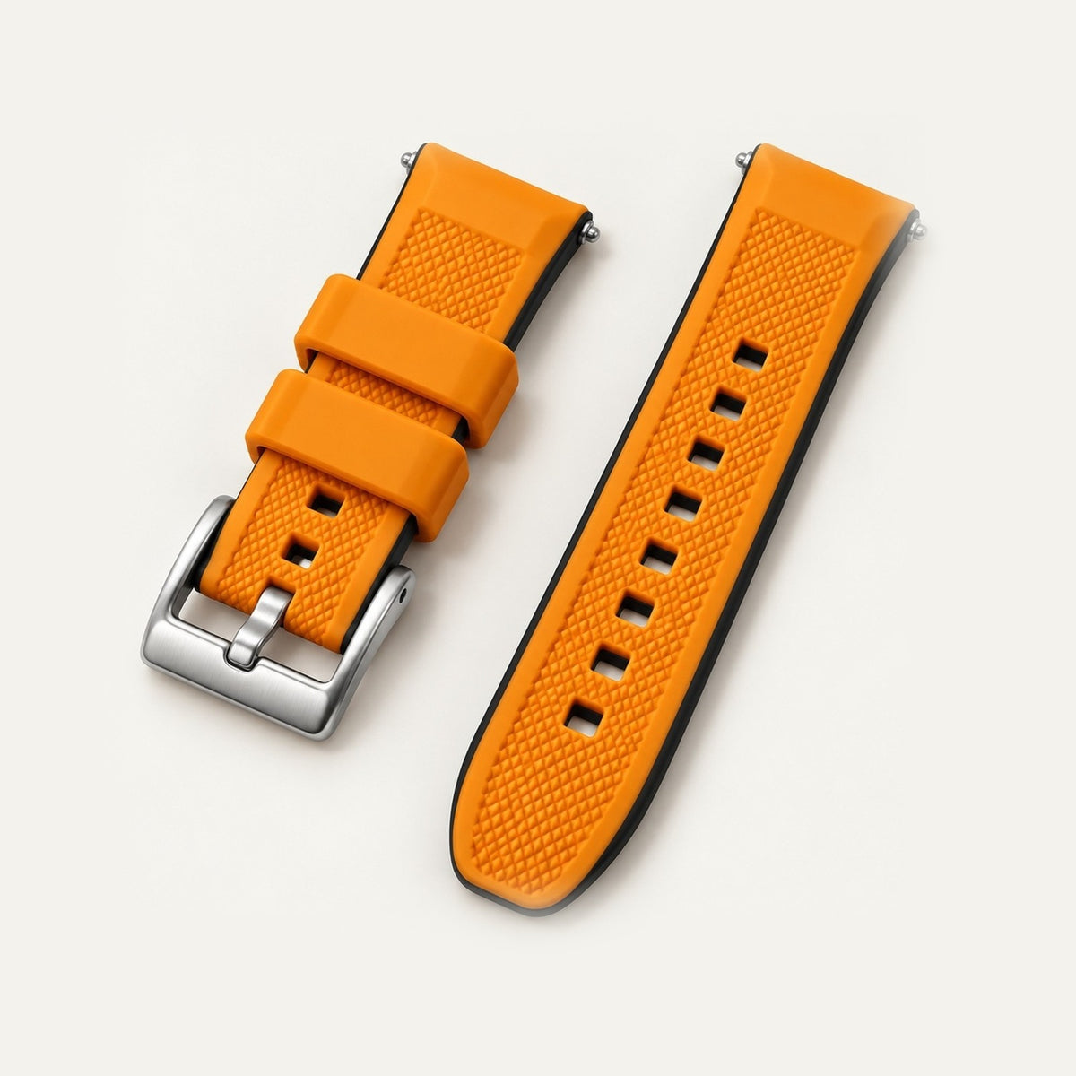 Pulseira de Silicone Sport · Laranja & Preto